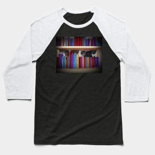 Kitten Bookshelf Baseball T-Shirt